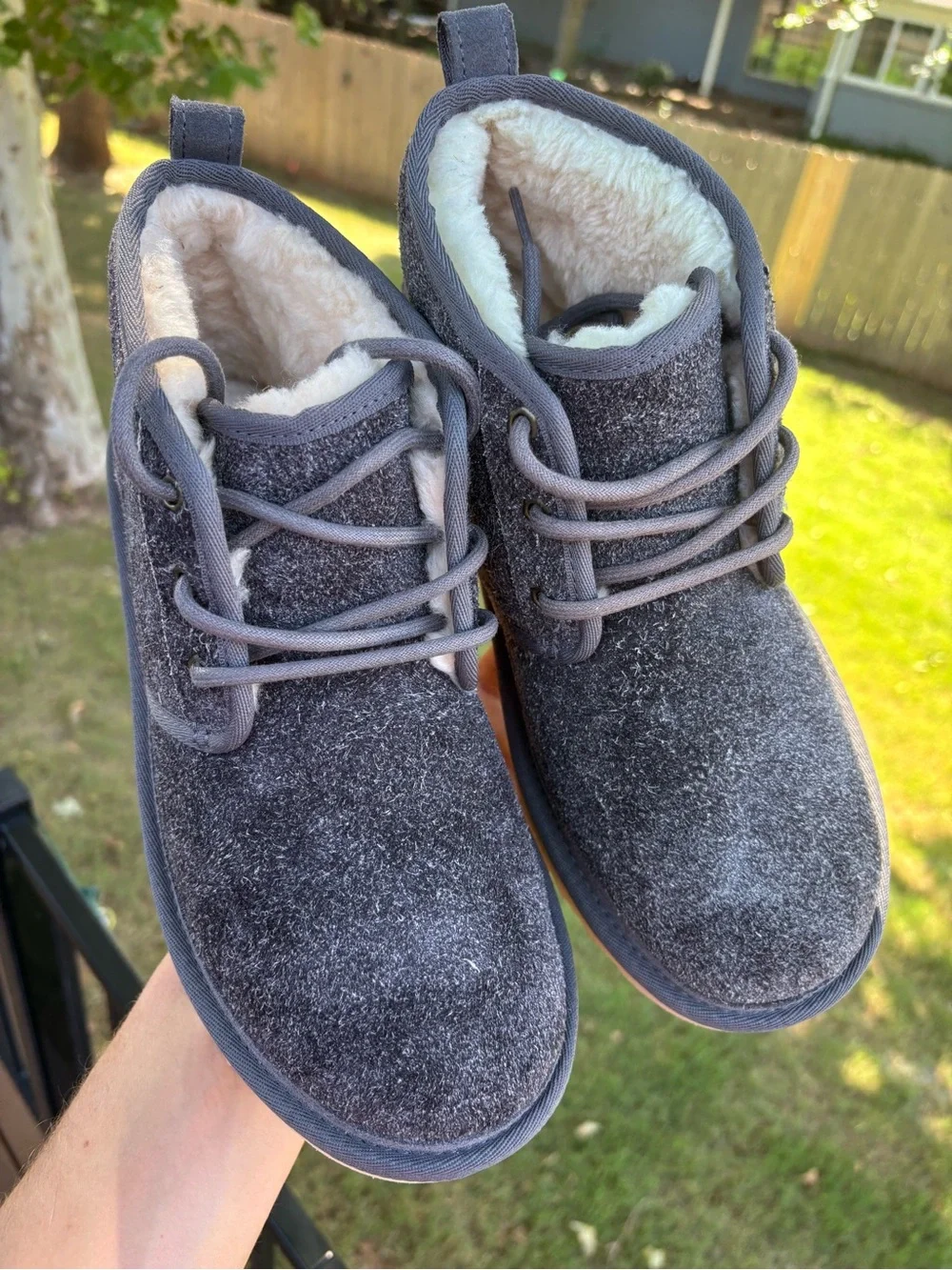 UGG Neumel Shaggy Suede ‘Grey’ Men’s Size 8 Chukka Boots NEW | 1158219-DGR